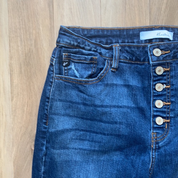Kancan button fly distressed raw hem jean size 15 / 31 - Picture 10 of 17